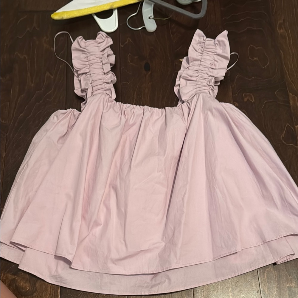 Pink English factory Ruffled Sleeveless Top